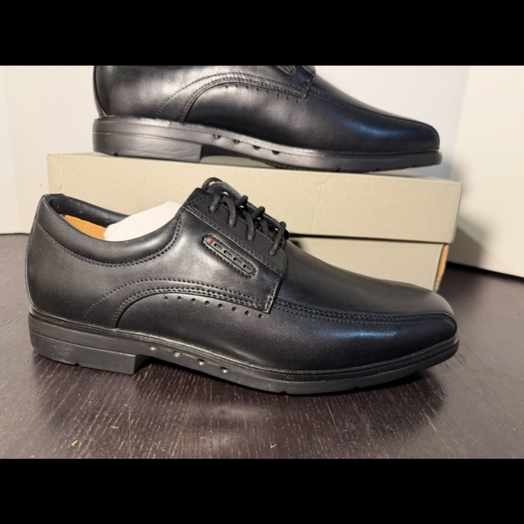 Clarks Un Kendric Way Leather Dress Shoes Black Mens 10.5W (Wide) main image 15